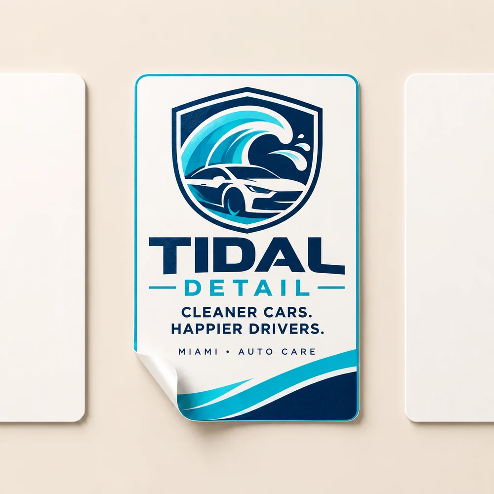 Sticker rectangular de Tidal Detail con borde blanco de corte visible